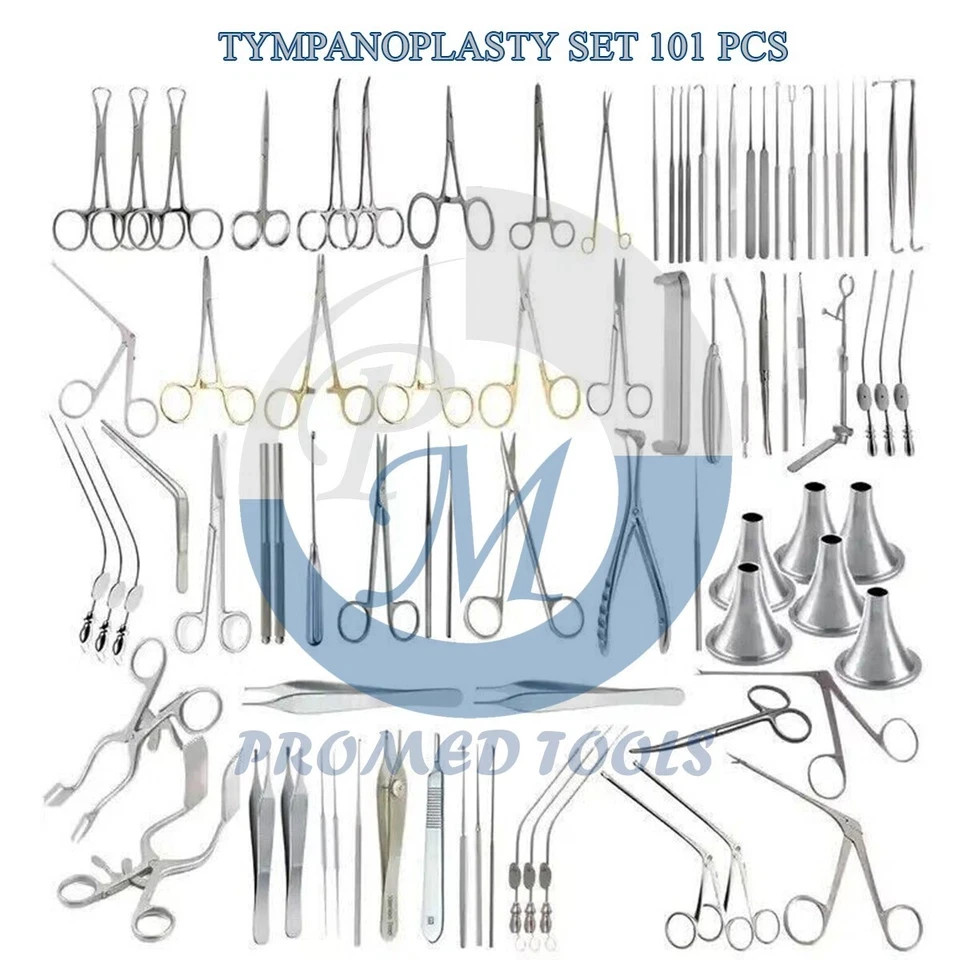 Tympanoplasty Instruments 101 Pcs Micro Ear Surgery Set ENT Surgical Instruments