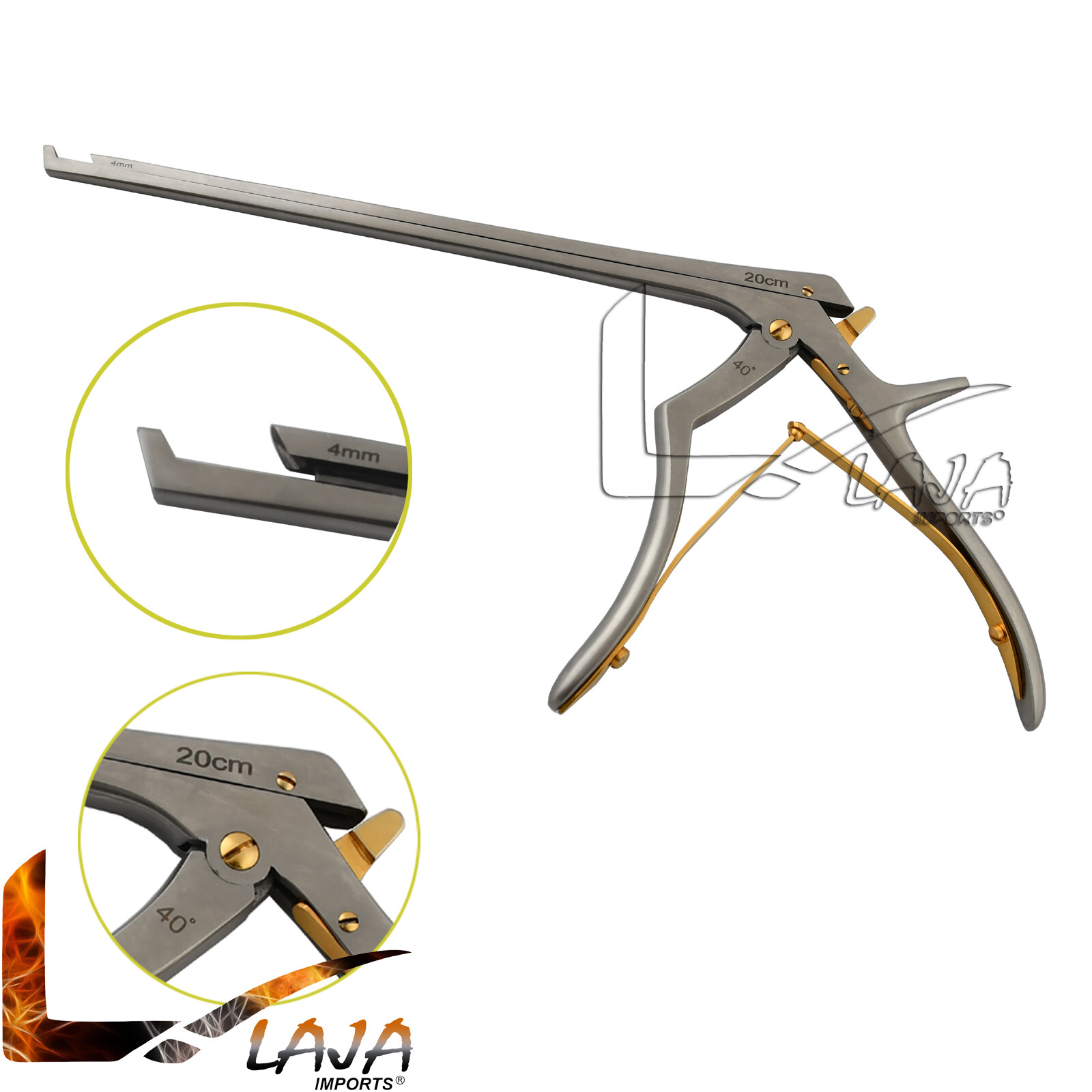 Spinal Kerrison Laminectomy Rongeur 20cm 4mm Upward 40 Degree Orthopedic OP-046