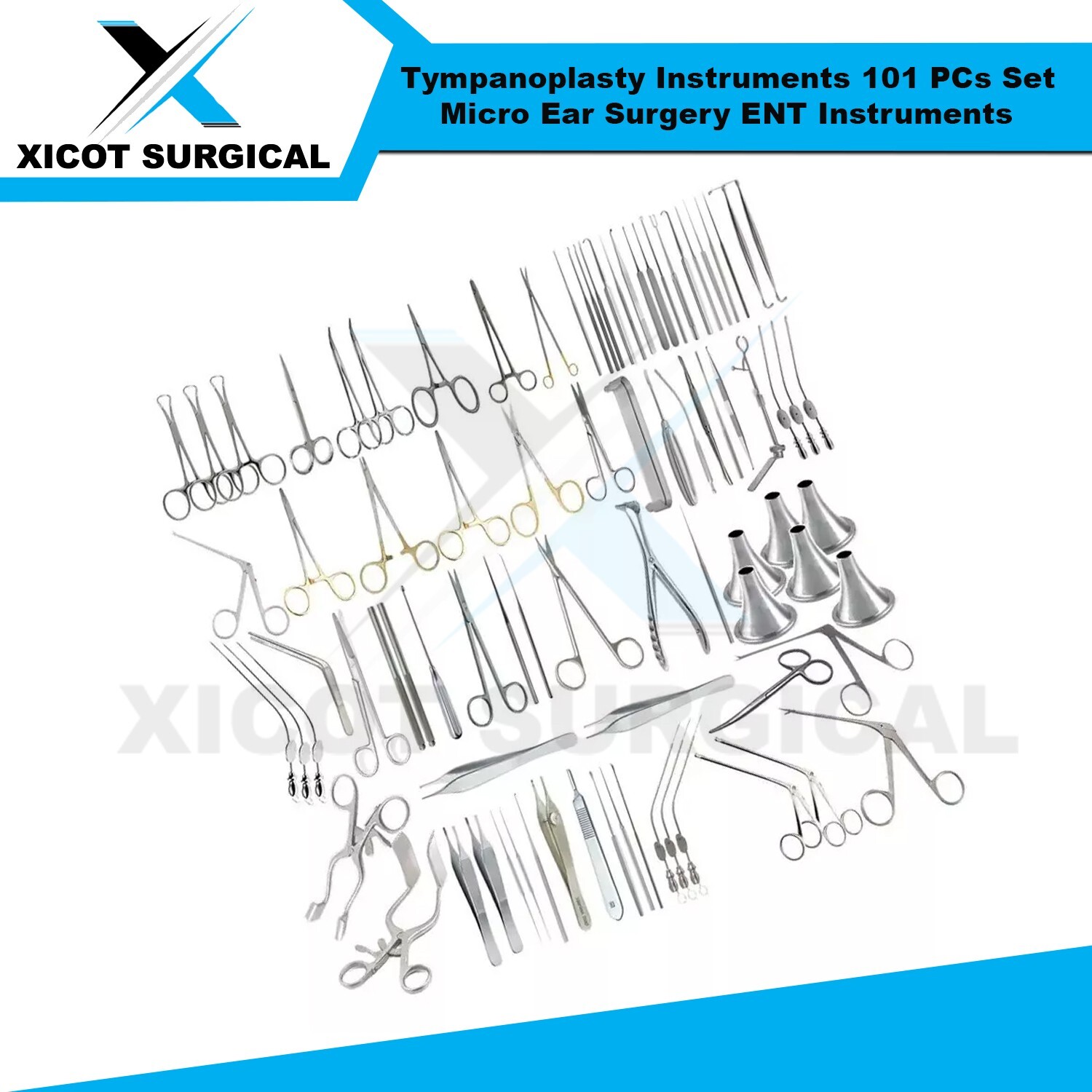 Tympanoplasty Instruments 101 PCs Set Micro Ear Surgery ENT Instruments