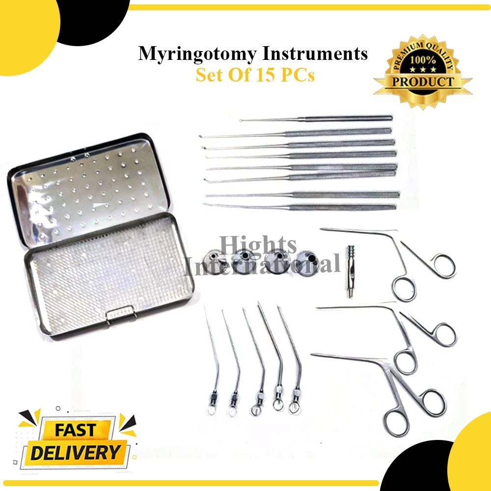 Myringotomy Instruments Set Of 15 Instruments For ENT Myringoplasty Surgical