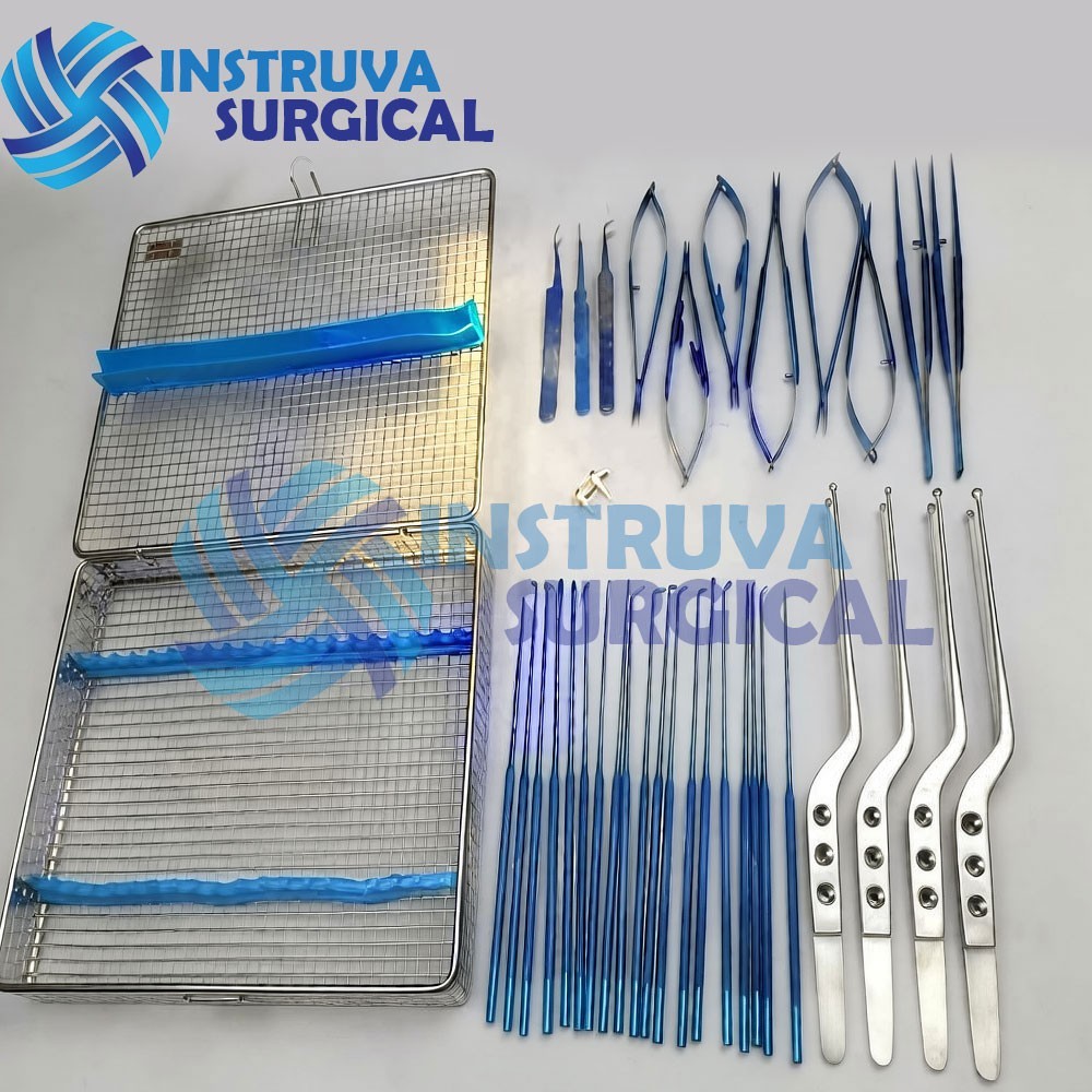 Micro surgery instruments set Neuro Surgical Titanium coated Instrument