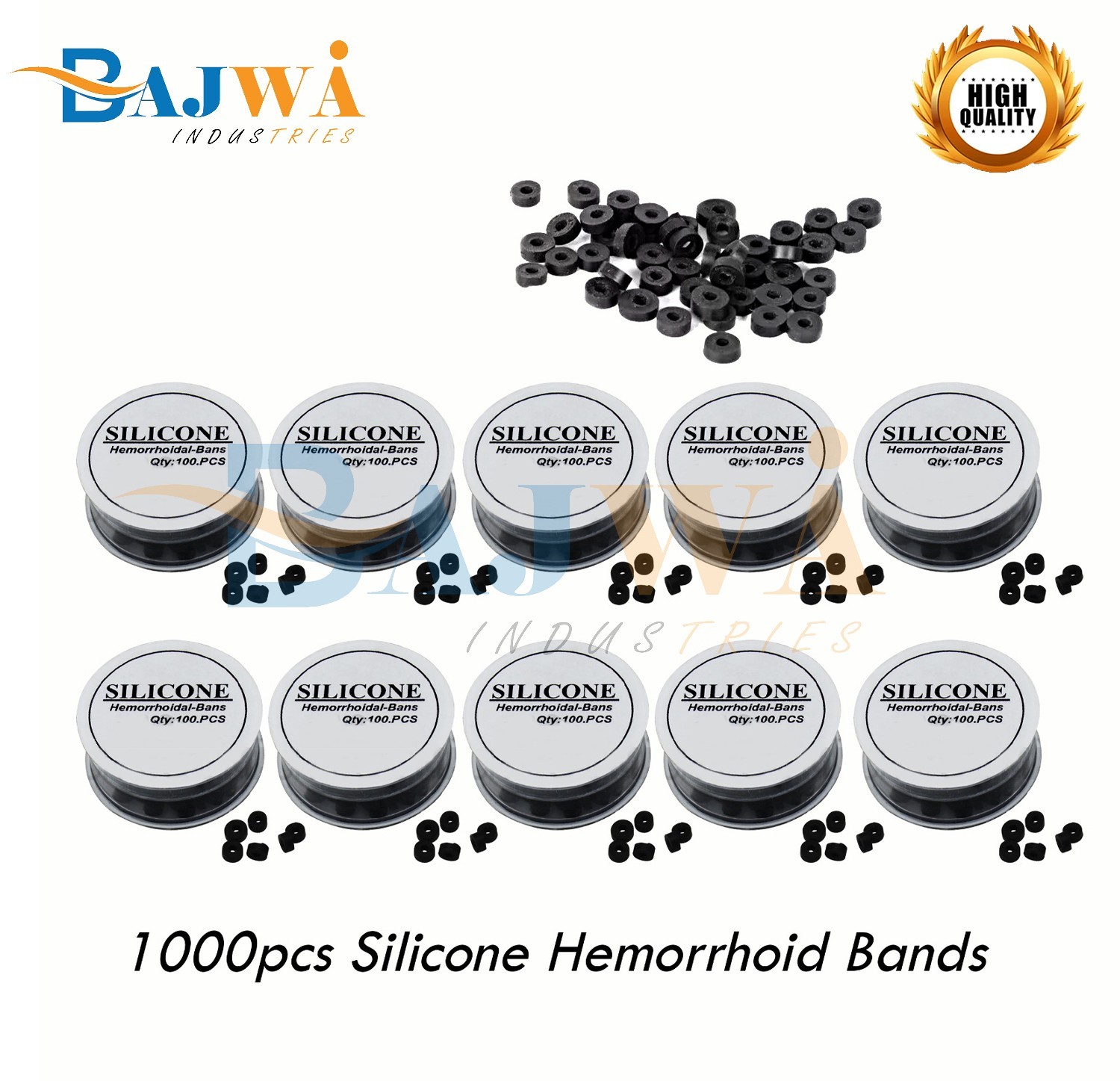 1000 PCS Silicone Hemorrhoid Bands For Rubber Band Ligation