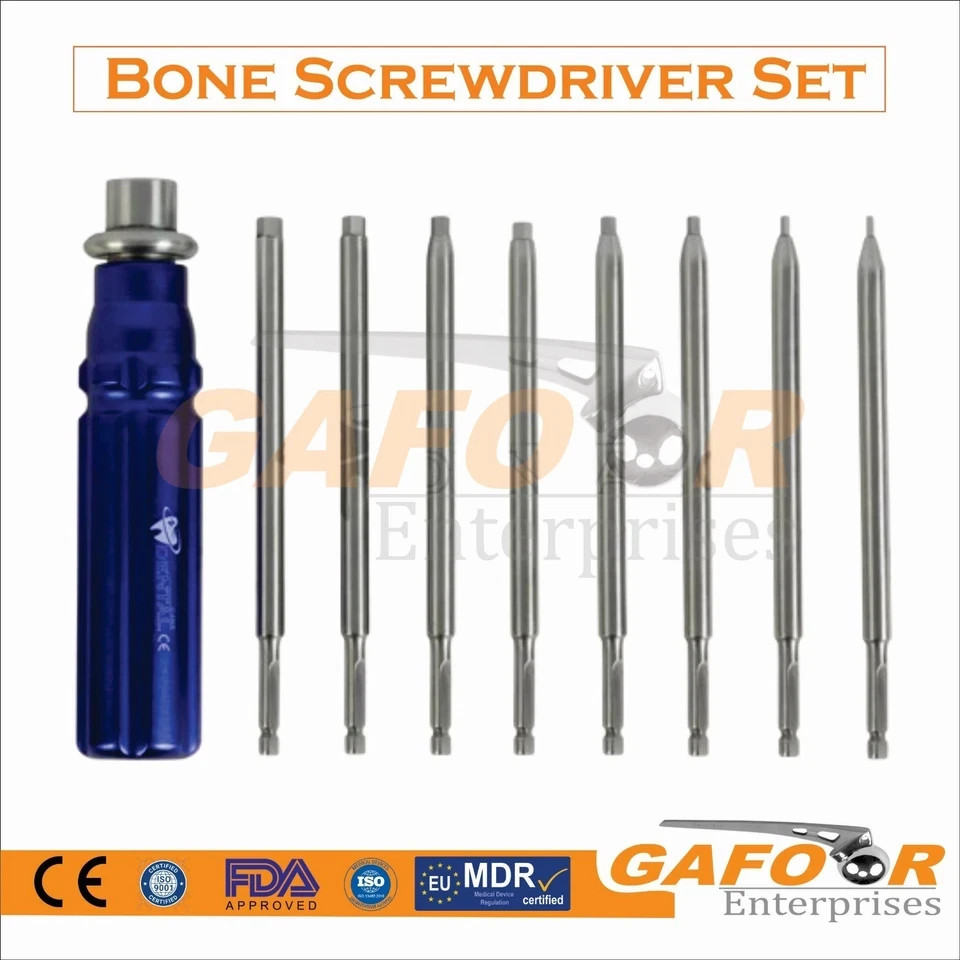 Orthopedic Screwdriver set With Quick Coupling handle Surgical Instrument