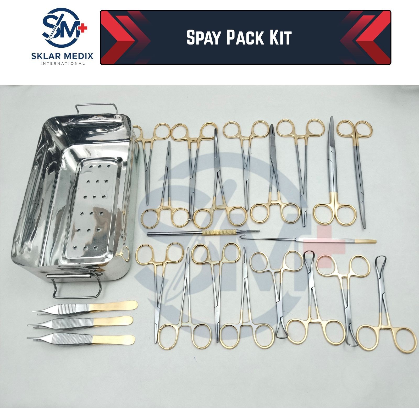 22 Pcs Minor Surgery Spay Pack Kit Surgical Veterinary Dissection Tool Set CE