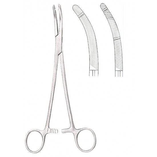 HEANEY Hysterectomy Forceps, 9.3/4″, Curved, Double Tooth, Heavy Model