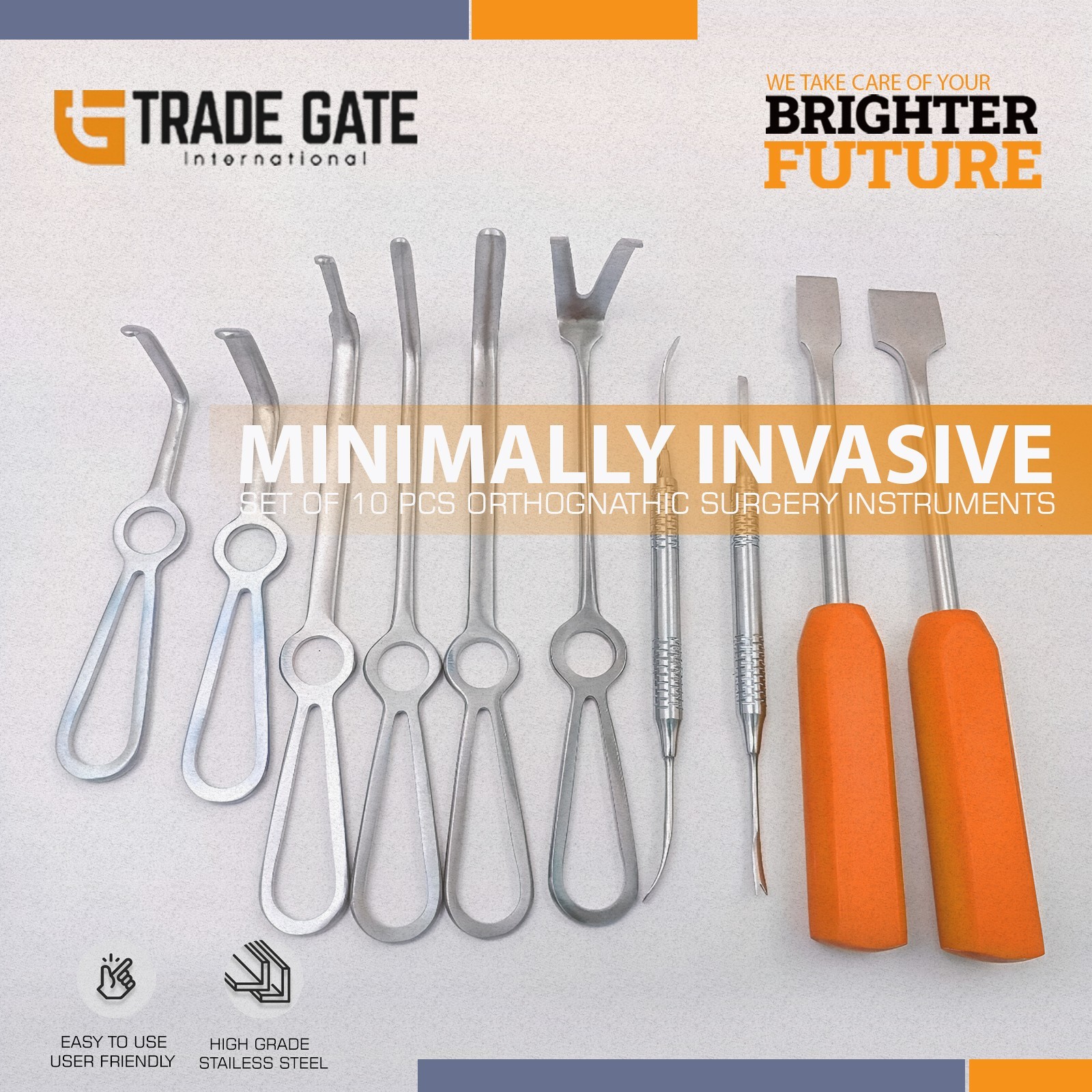 Minimally Invasive Orthognathic Surgery Instruments Set of 10 Pcs