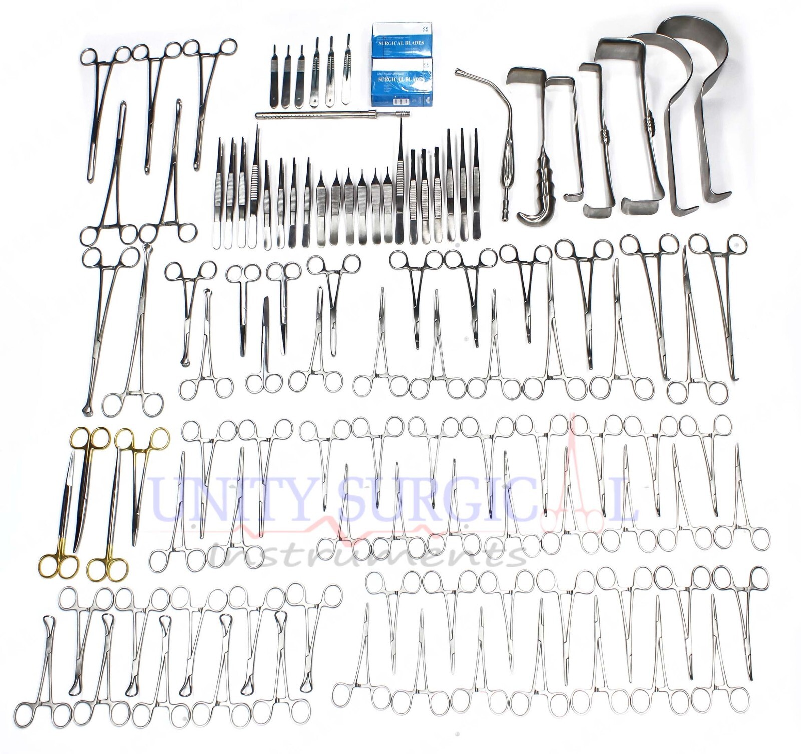Basic Laparotomy Instruments Set Medical Surgical Abdominal 108-Pcs Surgery Kit
