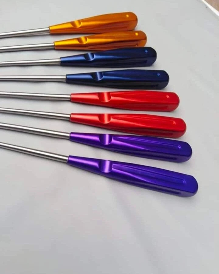 Cervical Curette Set 8 Pcs German Steel Colored Handles Orthopedic Spine Surgica