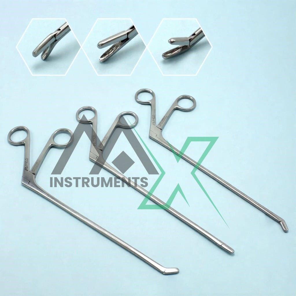 Laminectomy Pituitary Rongeur 3mm X 10mm Cup Jaws Set Straight Up Down Surgery,