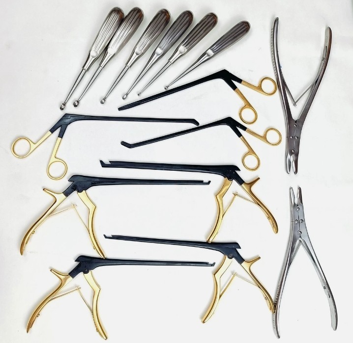Codman Kerrison Rongeurs Bone Curettes 15 PCs Set Surgical Orthopedic Instrument