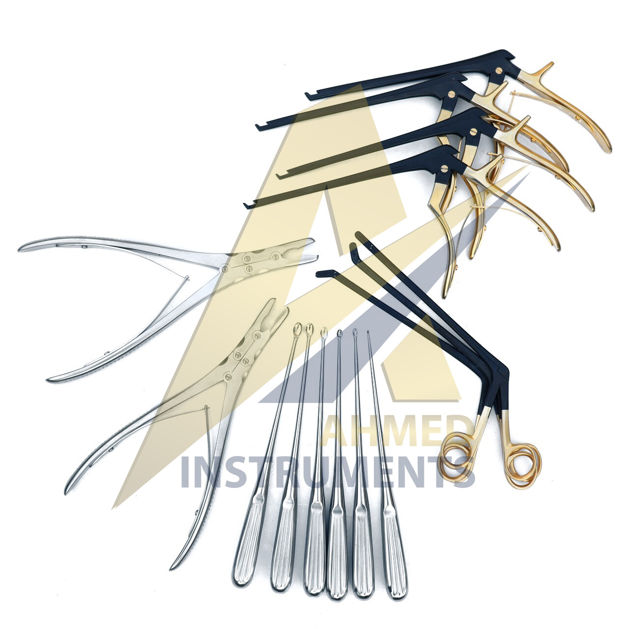 Codman Kerrison Rongeurs Bone Curettes 15Pcs Set Orthopedics Spine Instrument