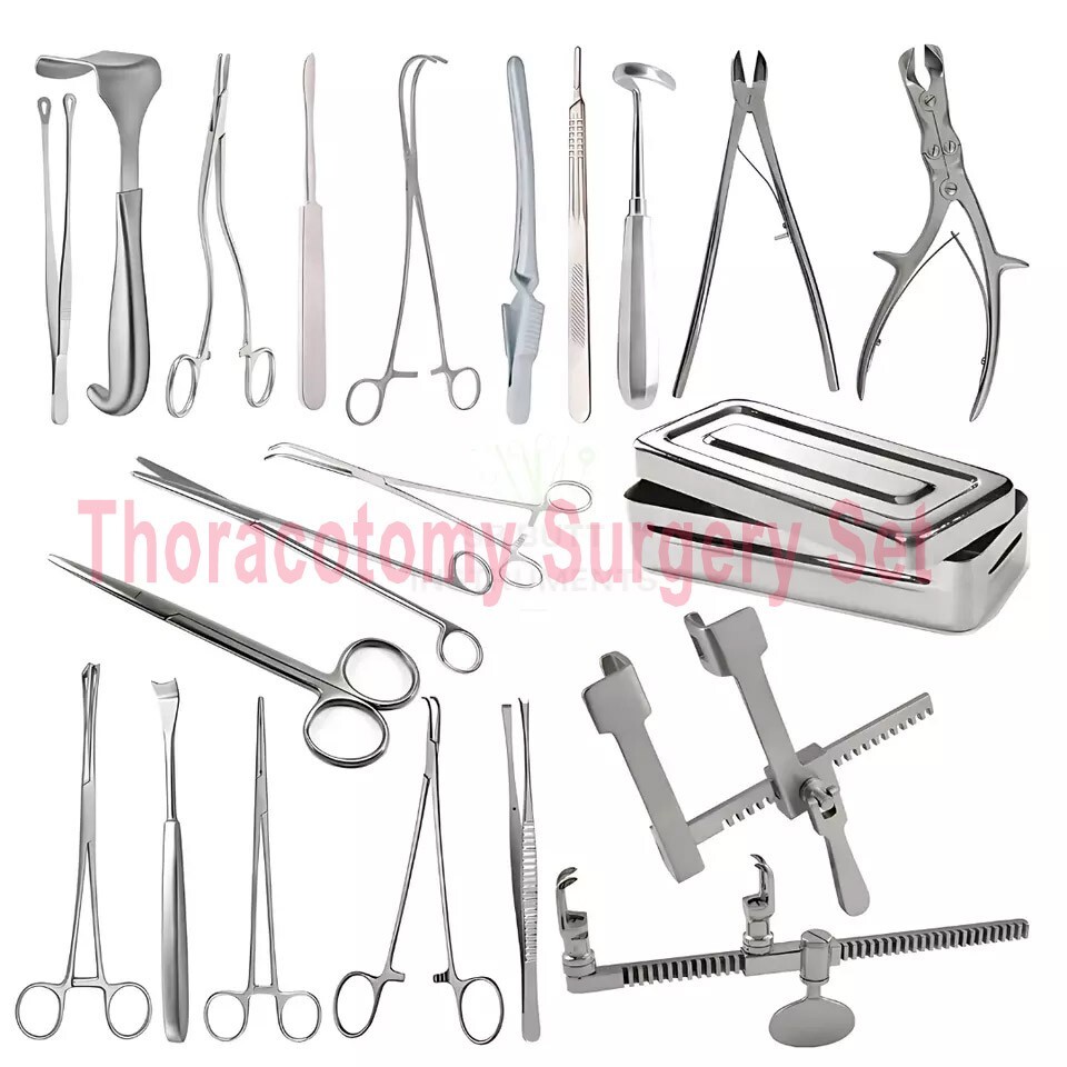 24 Pcs Thoracotomy Surgery Set Surgical Instruments for Thoracic Procedures