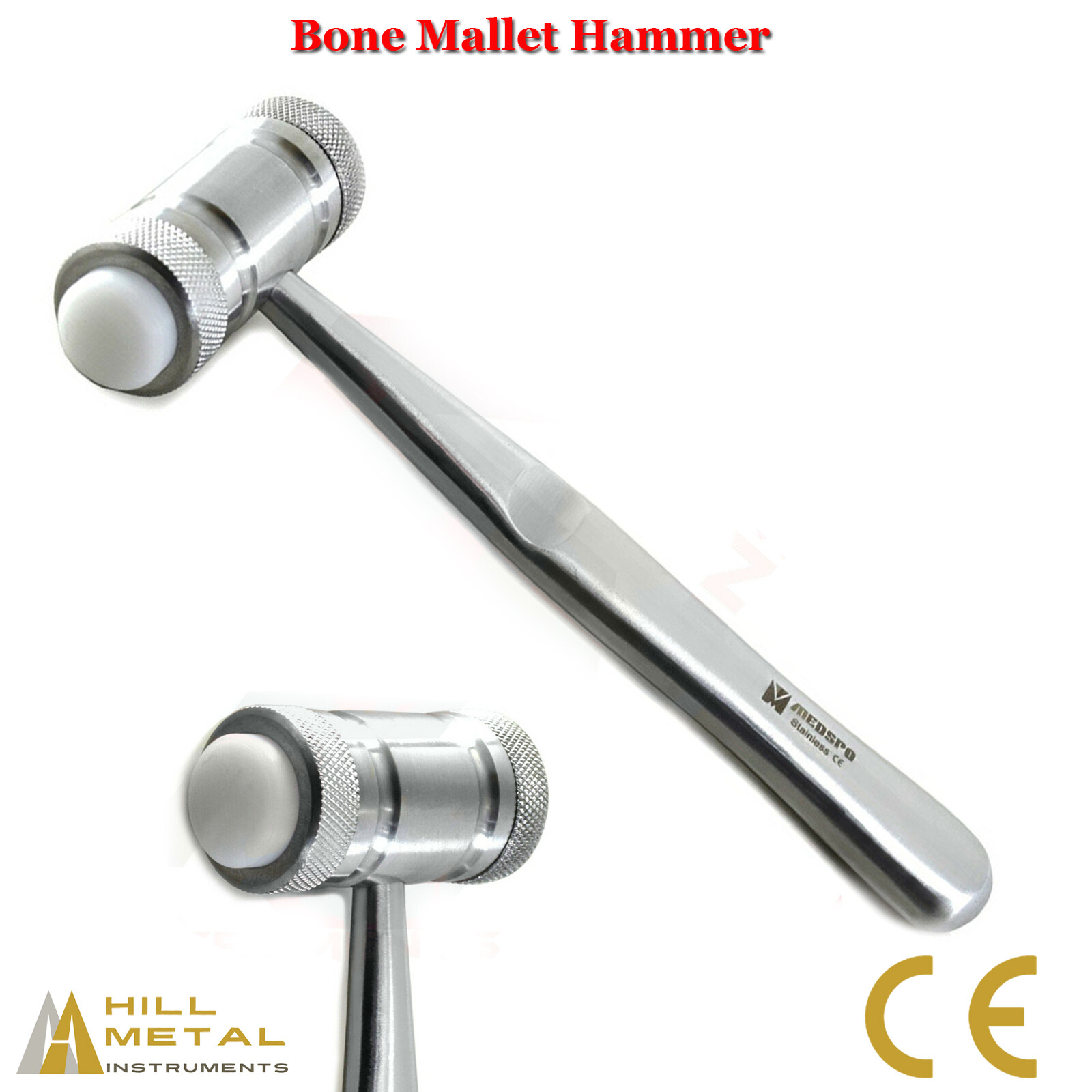 Orthopedic Hammer Dental Bone Mallet Surgical Implant Surgery Osteotome Spreader