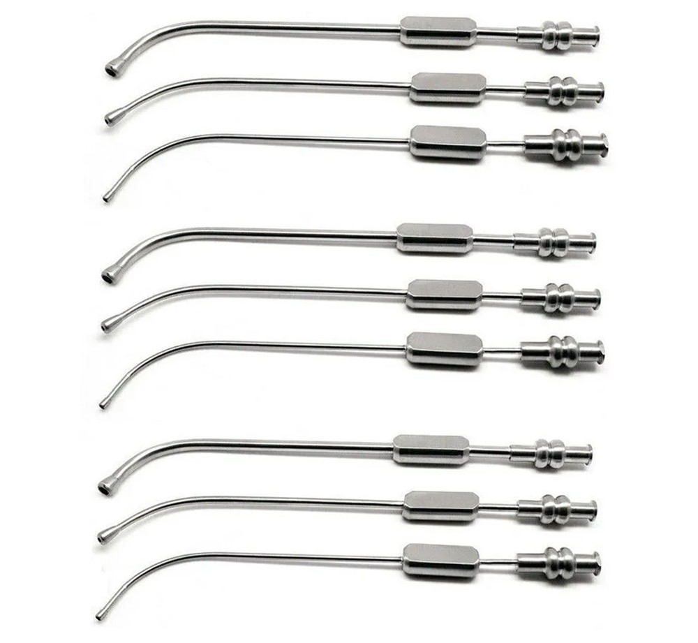 Dental Sinus Cannula 9 Pcs Suction,Tubes 2.5mm, 3mm, 4mm Surgical Instruments