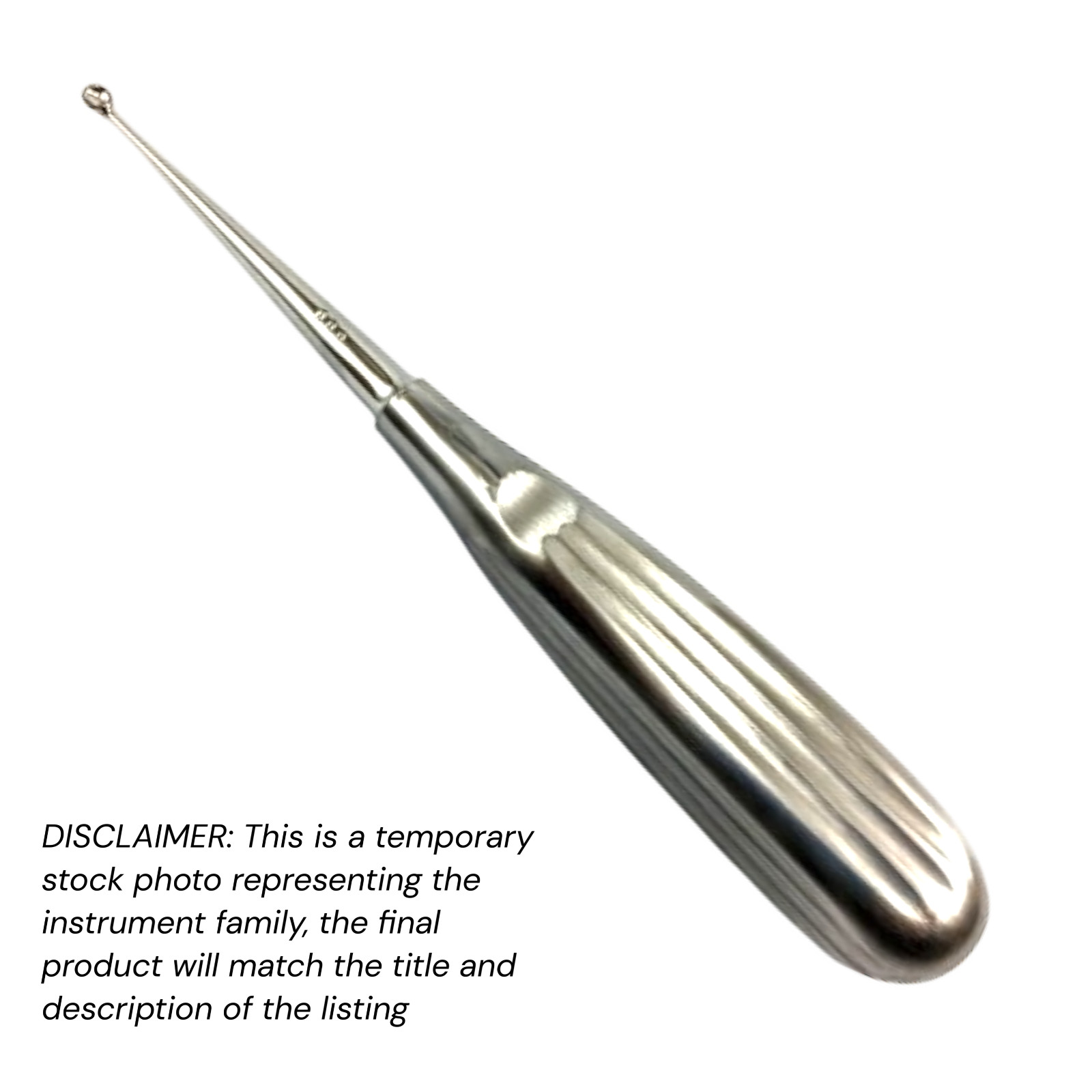 4 pcs Brun Bone Curettes 6.75″ Straight Round #000 (3mm) Stainless Economy