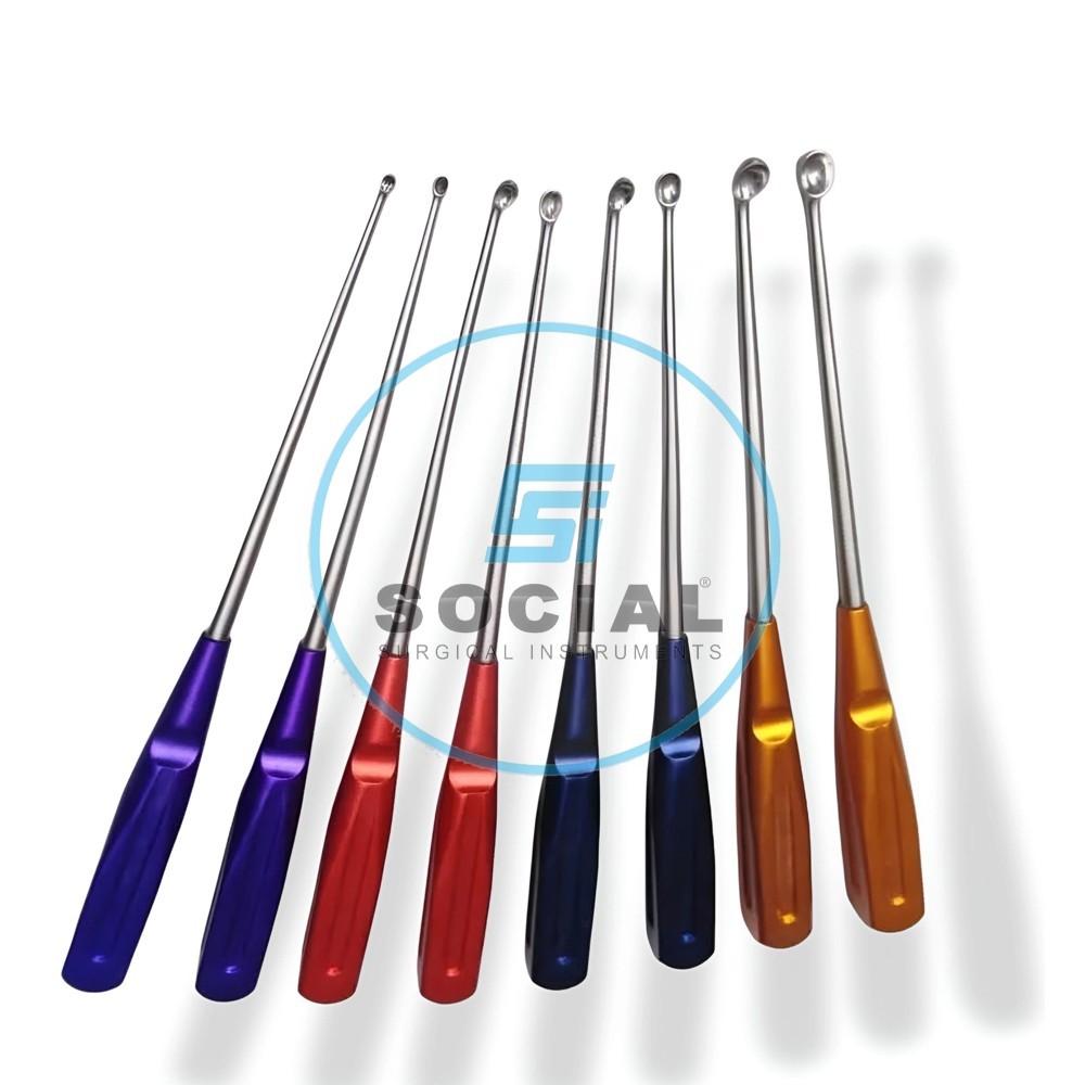 American Rainbow Carvical Curettes Set 8 PCS Orthopedic Surgical Instrument