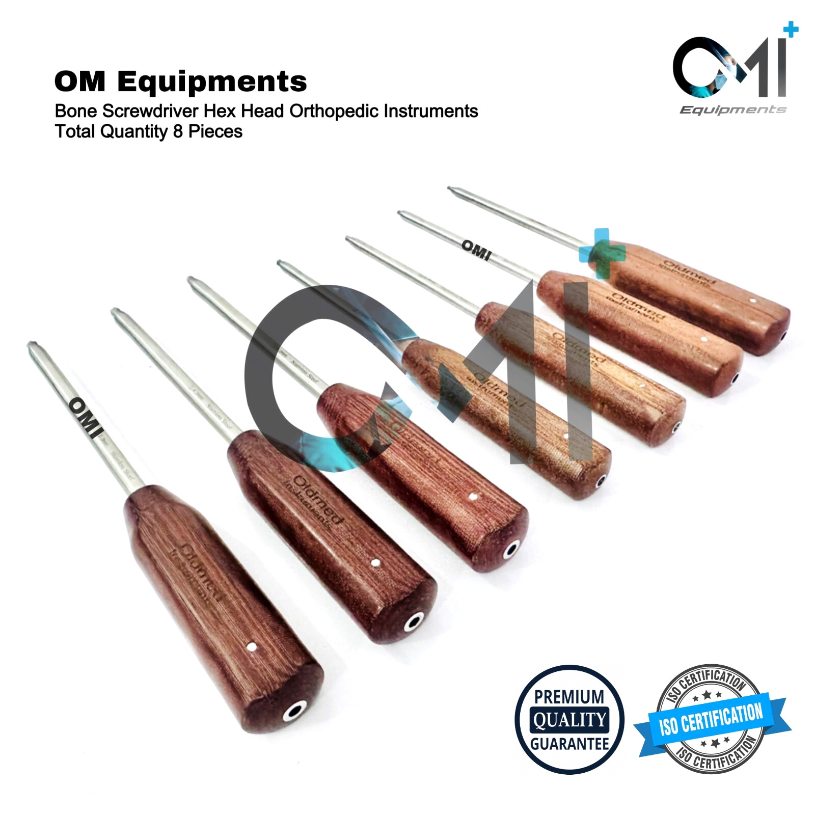 Hex Head ScrewDriver Set of 8Pcs Bone Screw Cannulated Orthopedic Instruments OM