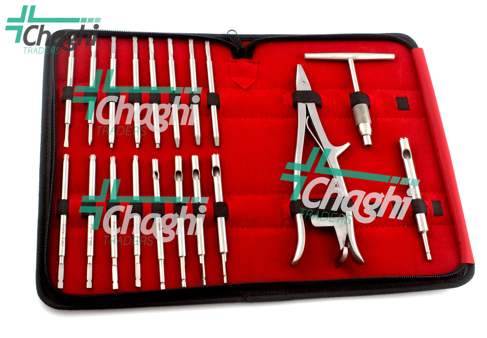 Broken Screw Removal Instrument 19 PCs Set With Case Orthopedics Broken Screw Ex