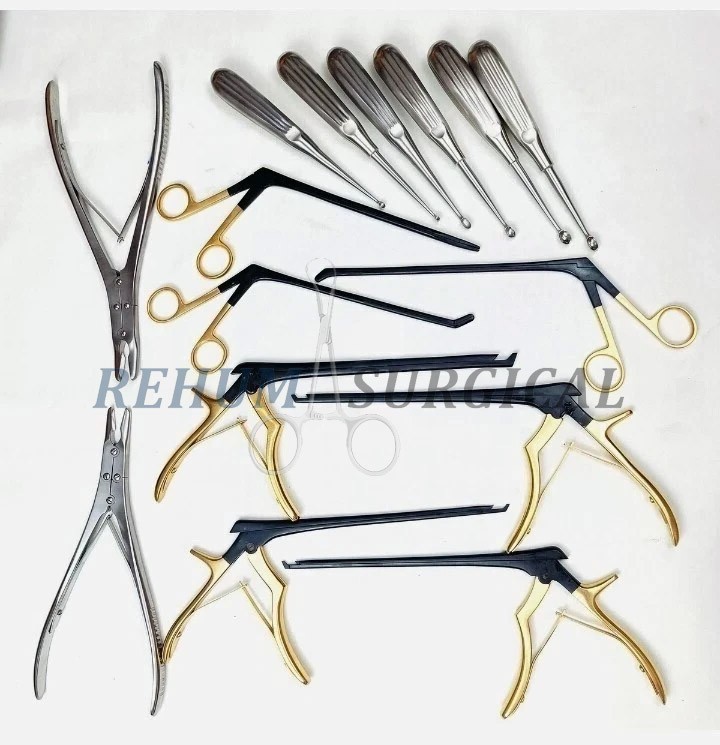 Kerrison Rongeurs Bone Curettes Set Of 15 Pcs Surgical Orthopedic Instrument