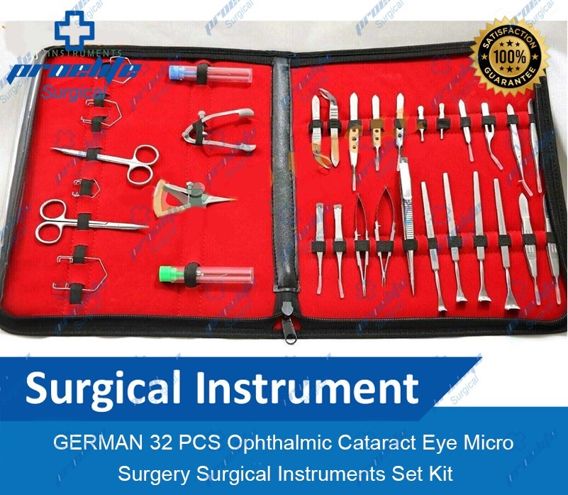 Ophthalmic Cataract Eye German 32 Pcs Micro Surgery Surgical Instruments Set Kit