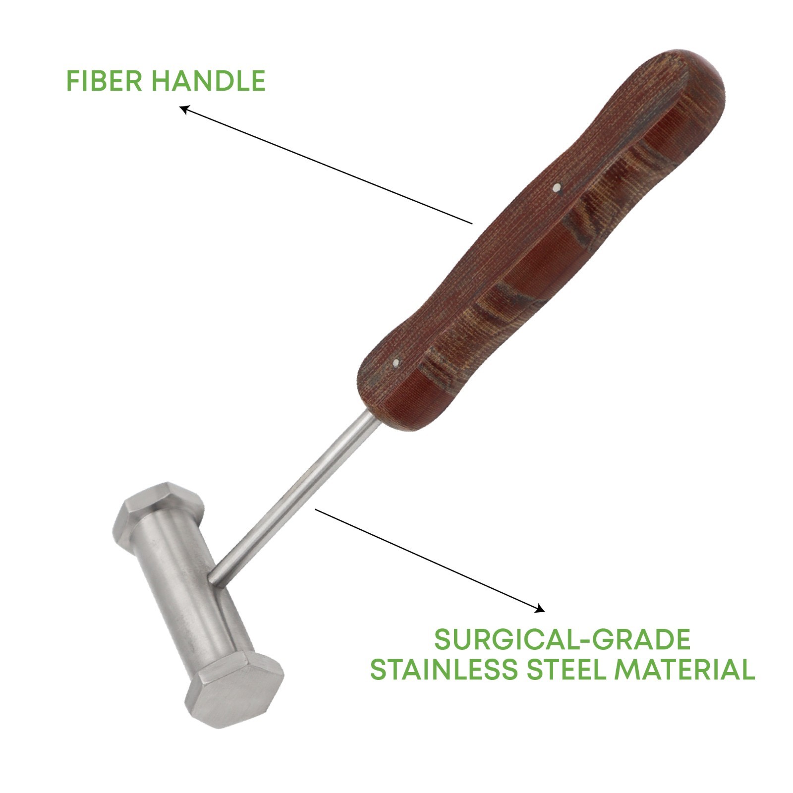 Bone Mallet Fiber Handle 35 mm Head 570g 23cm Orthopedic Surgical Instruments