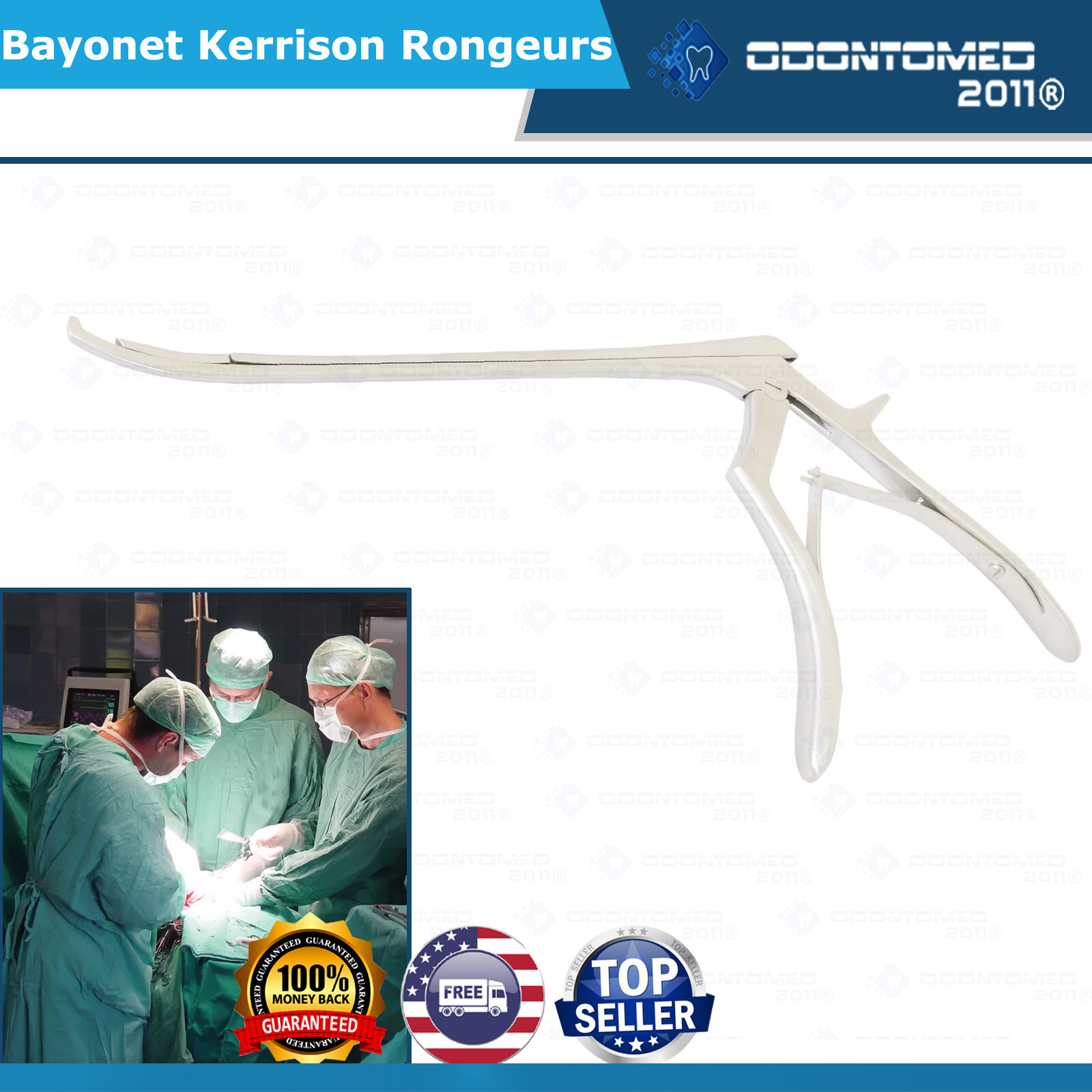 ODM Bayonet Kerrison Rongeurs 45° Curved Up 3mm Surgical Instruments
