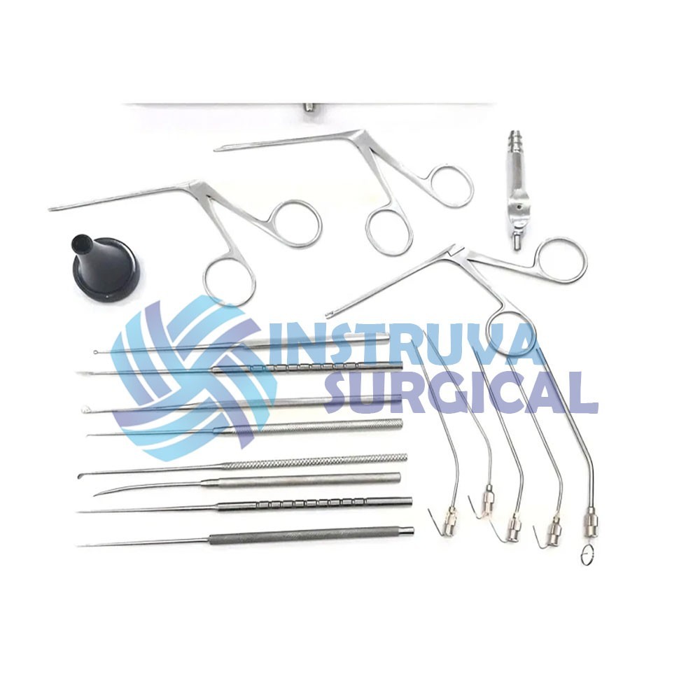 Myringotomy Instruments Set Of 15 PCs For ENT Myringoplasty Surgical Instruments