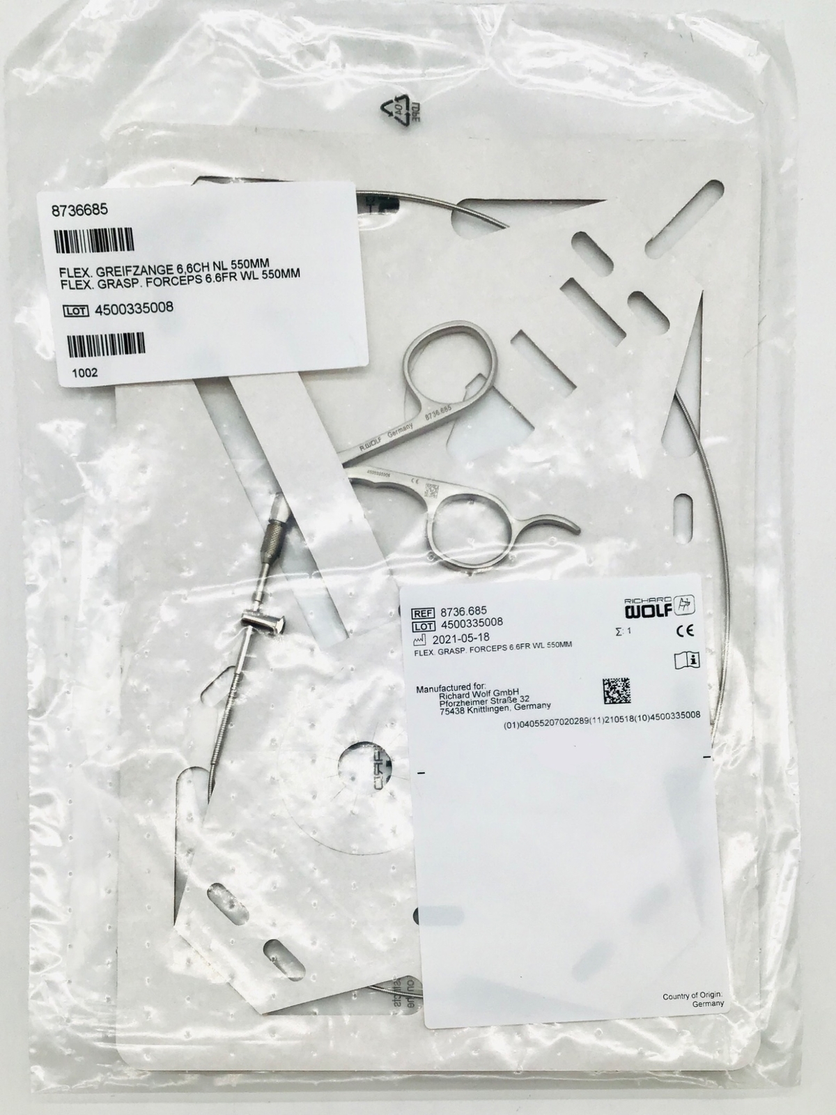 Richard Wolf 8736.685 Flex Grasp Forceps 6.6 Fr. x 550mm – NEW