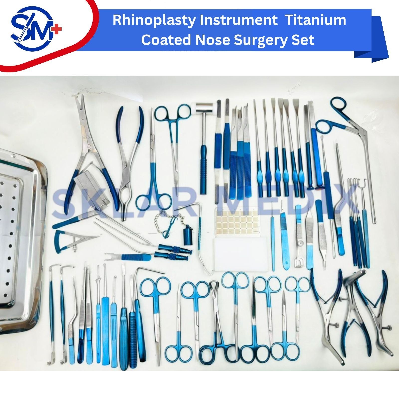Rhinoplasty Instrument Set Titanium Coated Nose Surgery Premium Quality – Box CE