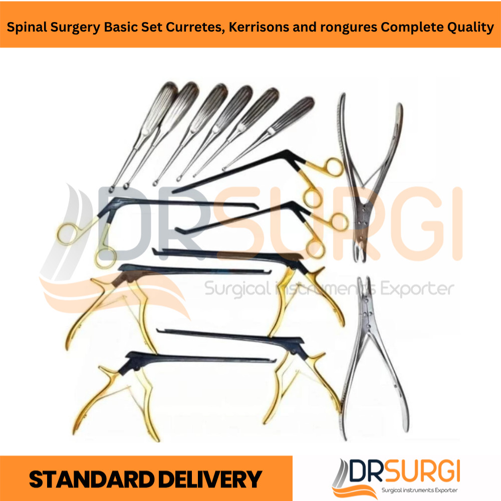 Spinal Surgery Basic Set Curretes, Kerrisons and rongures Complete Quality