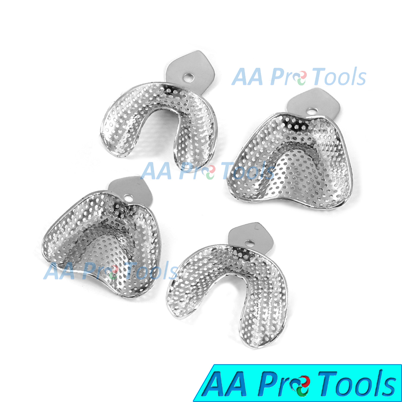 4 Pcs Impression Large Trays Upper Lower Dental Surgical Instruments