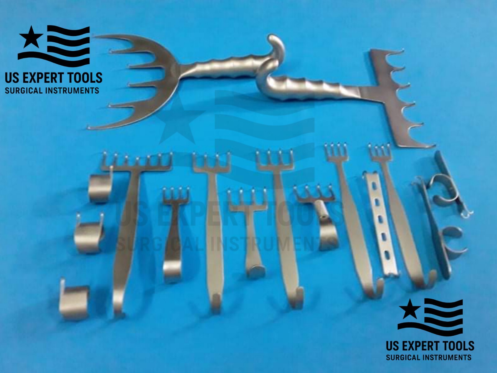 Freeman rake retractors High Quality Plastic Surgery Instruments Set of 17 Pcs