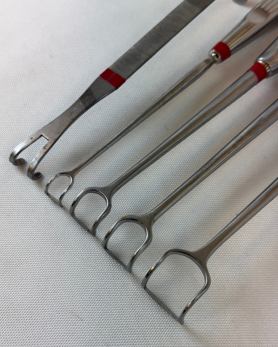 Set of 5 Aesculap OM471 17mm 13mm 11mm 8mm x 9″ Barnhill Adenoid Curettes ENT