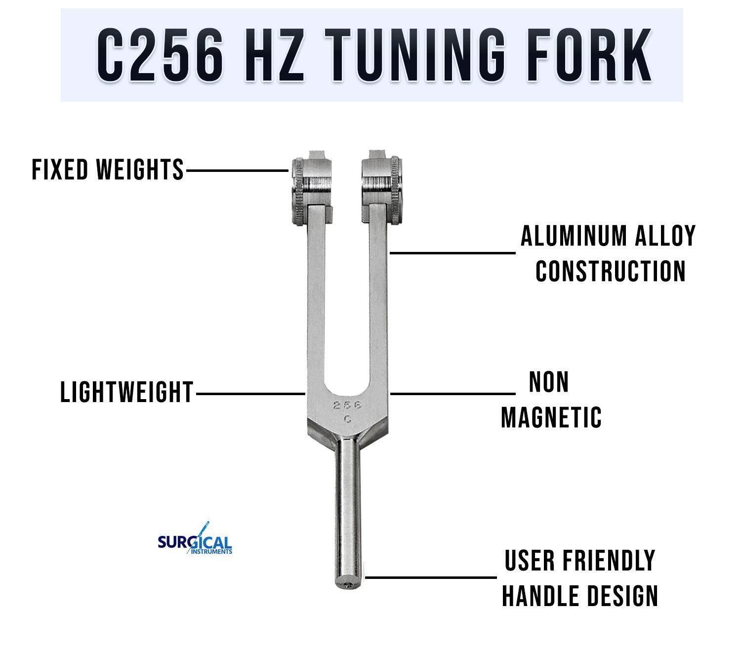Medical Grade C256 Hz Tuning Fork Surgical Online Non-Magnetic Fixed Weights
