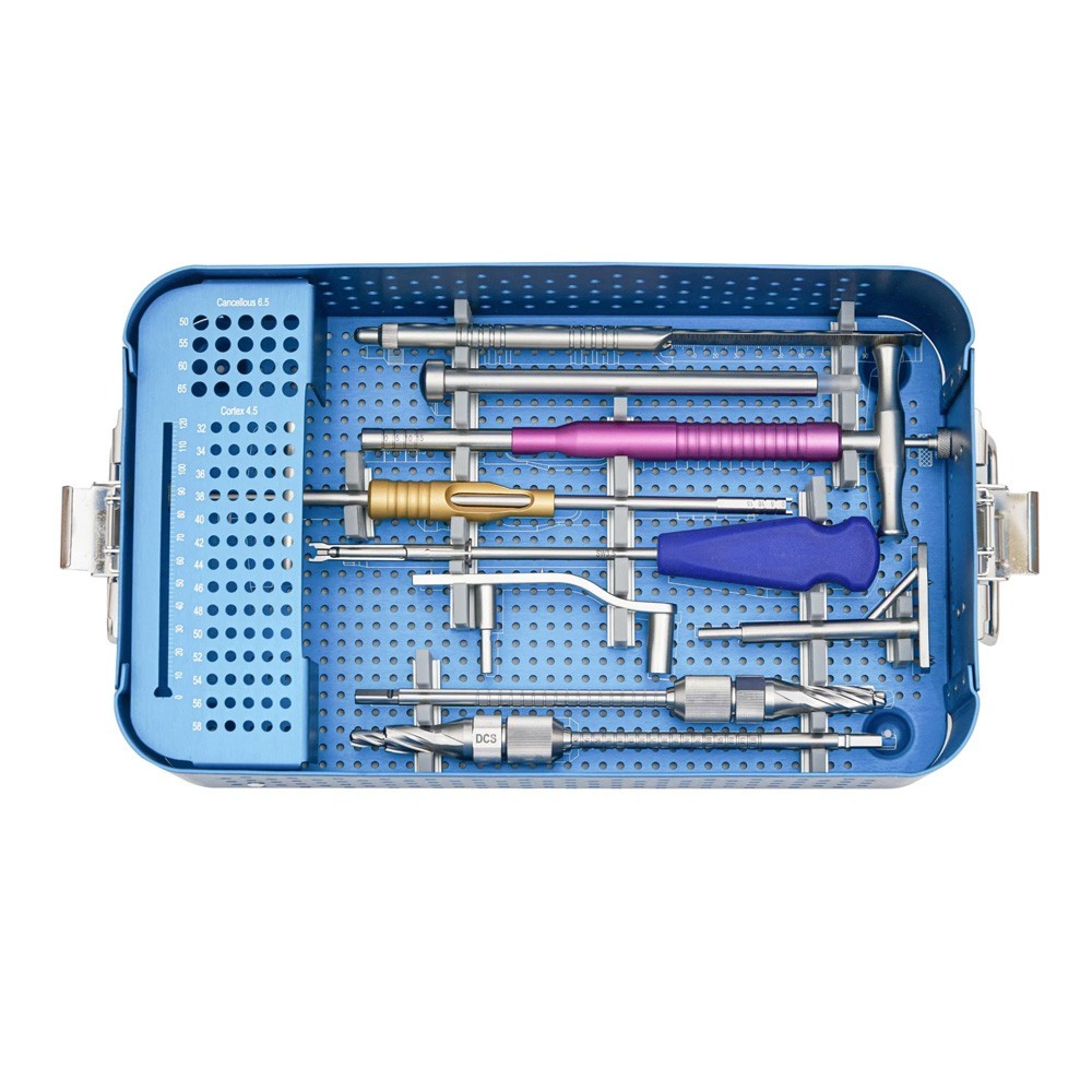 Orthopedic Implant DHS DCS Trauma Plate Instruments Set Stainless Steel Manual