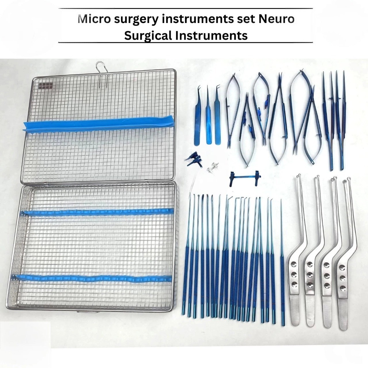 Micro surgery instruments set Neuro Surgical Titanium coated Instrument Premium