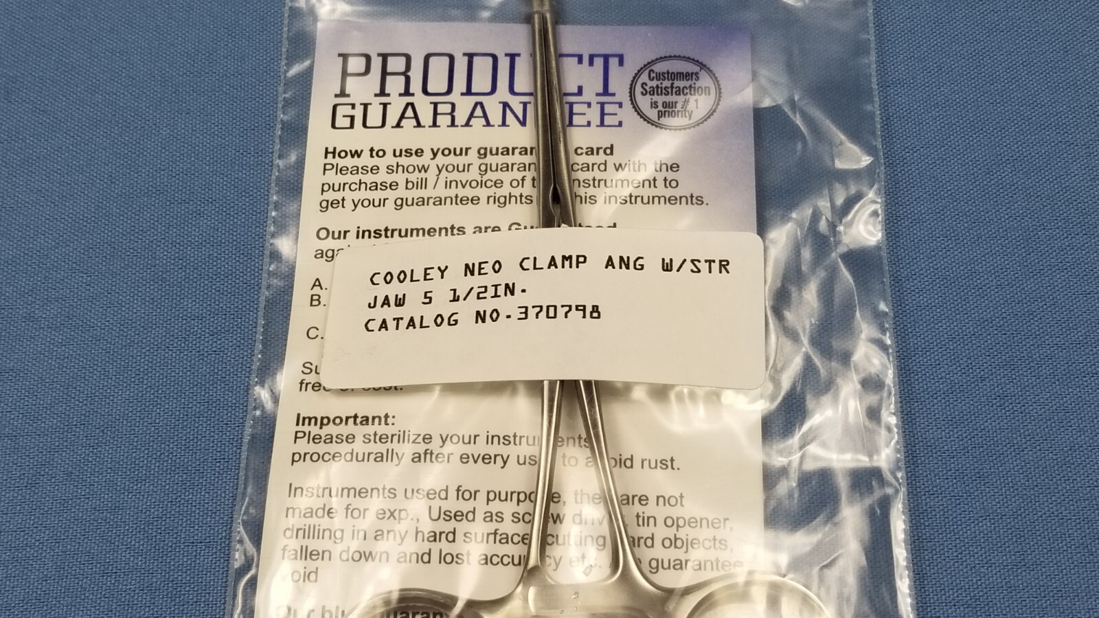 German Stainless Steel Cooley Neonatal Clamp 370798