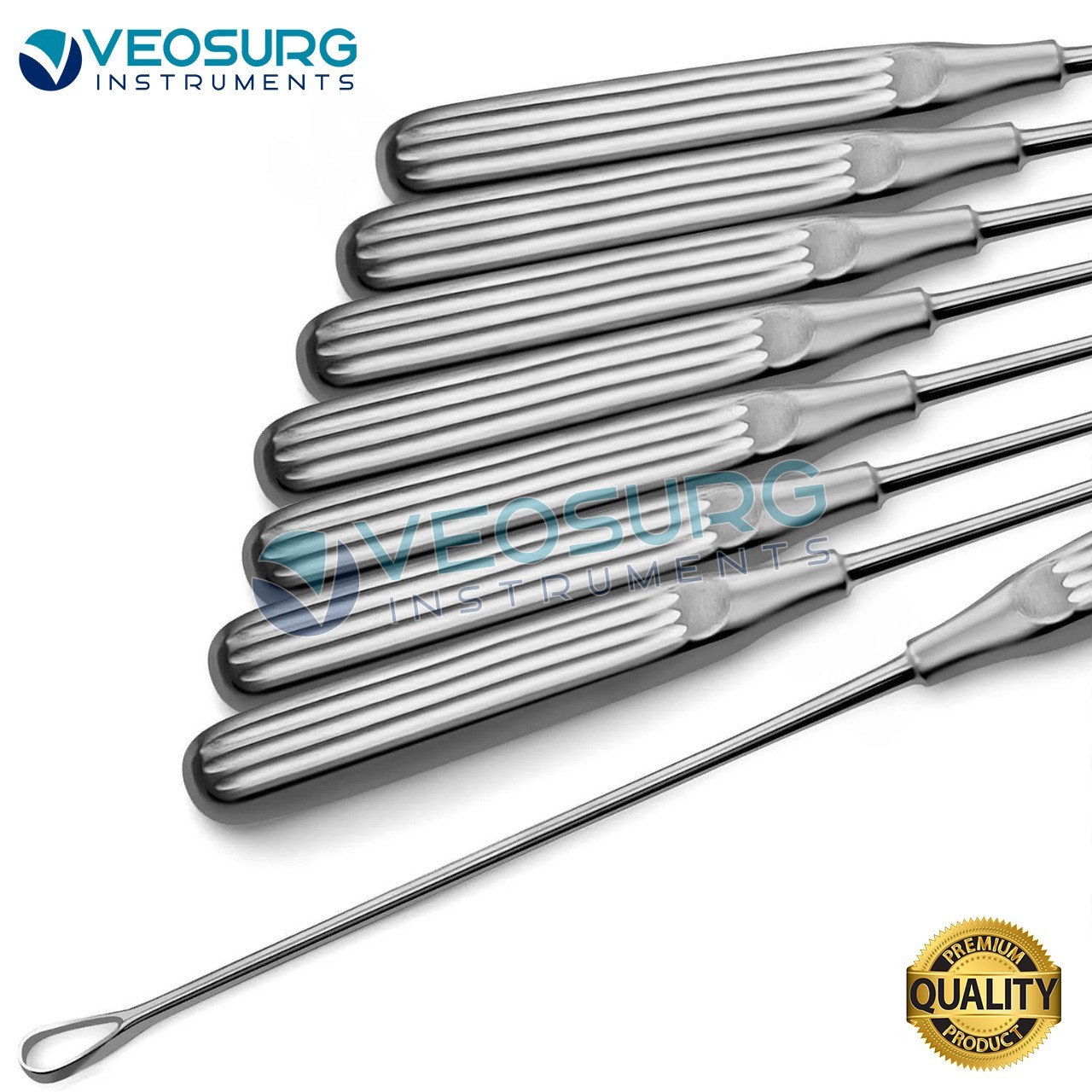 Sims Uterine Curettes 6 Pcs Set Sharp Blade 00,0,1,2,3,4,5,6 11″ OB/GYN Tools