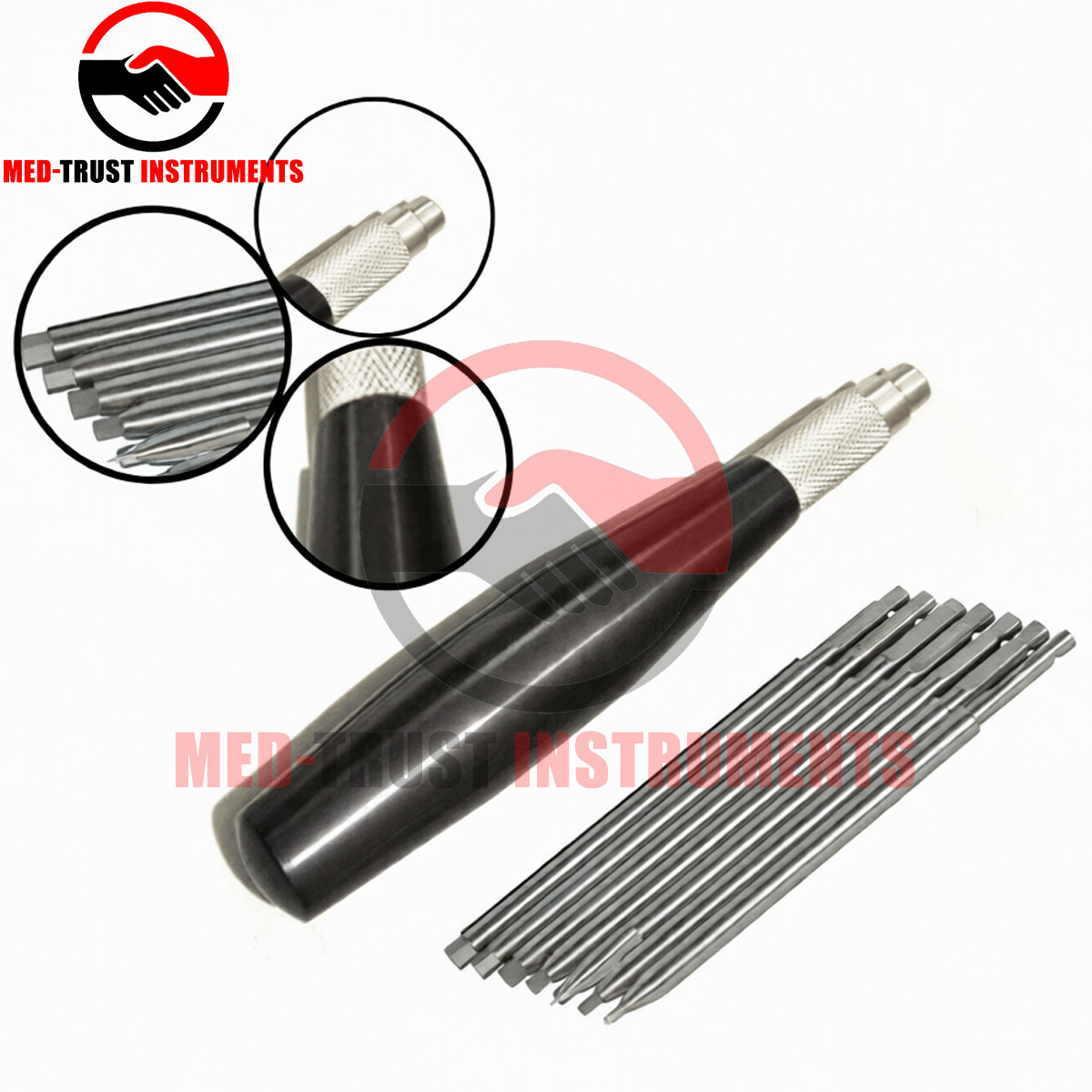 Bone Screwdriver With Quick Coupling Handle Set hex head orthopedic Instruments