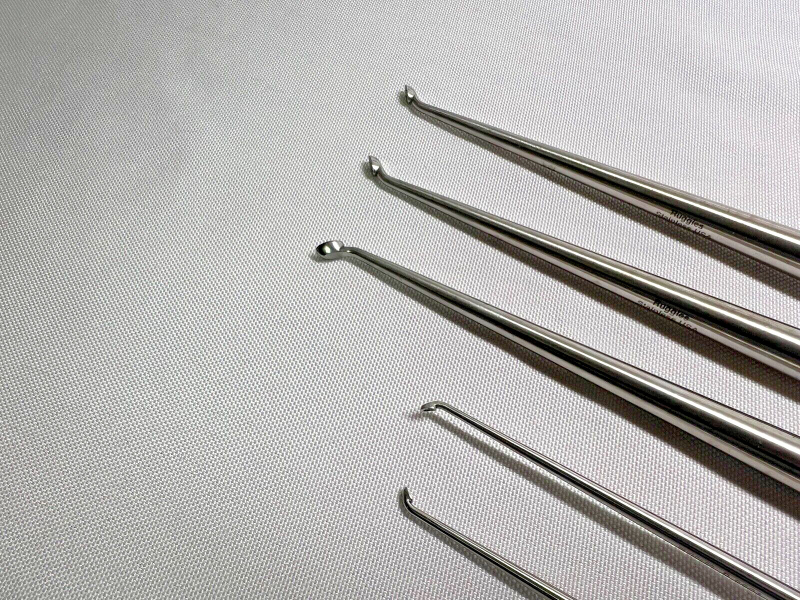 Lot Of 5 Integra Ruggles Redmond Curved Cervical Spine Curettes Neurology Spinal