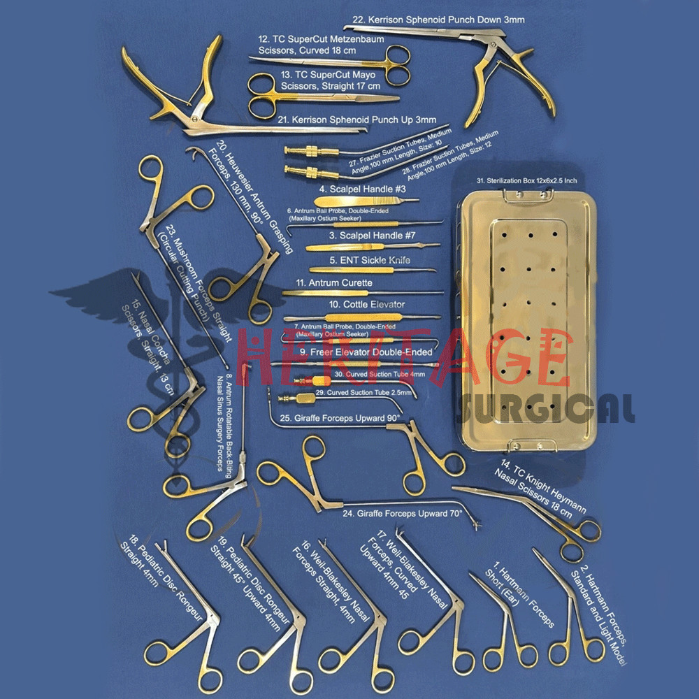 Fess Instruments Set Endoscopic Sinus Surgery A+ German Steel ENT Instruments Se