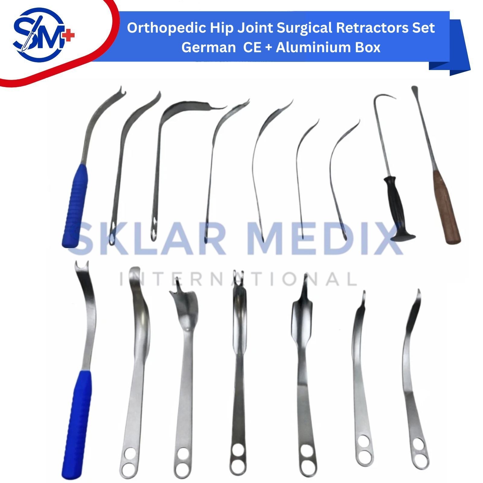 Hip Joint Surgical Retractors Set – 9 Pcs Orthopedic Instruments | CE Certified