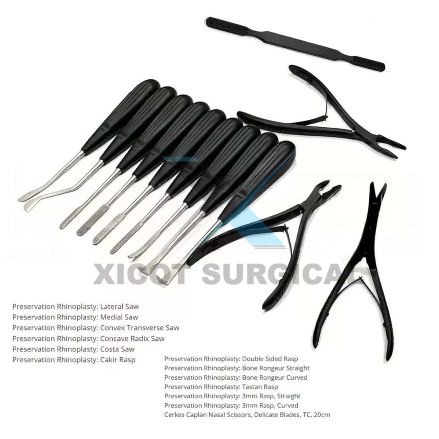Rhinoplasty Preservation Instruments Set Black