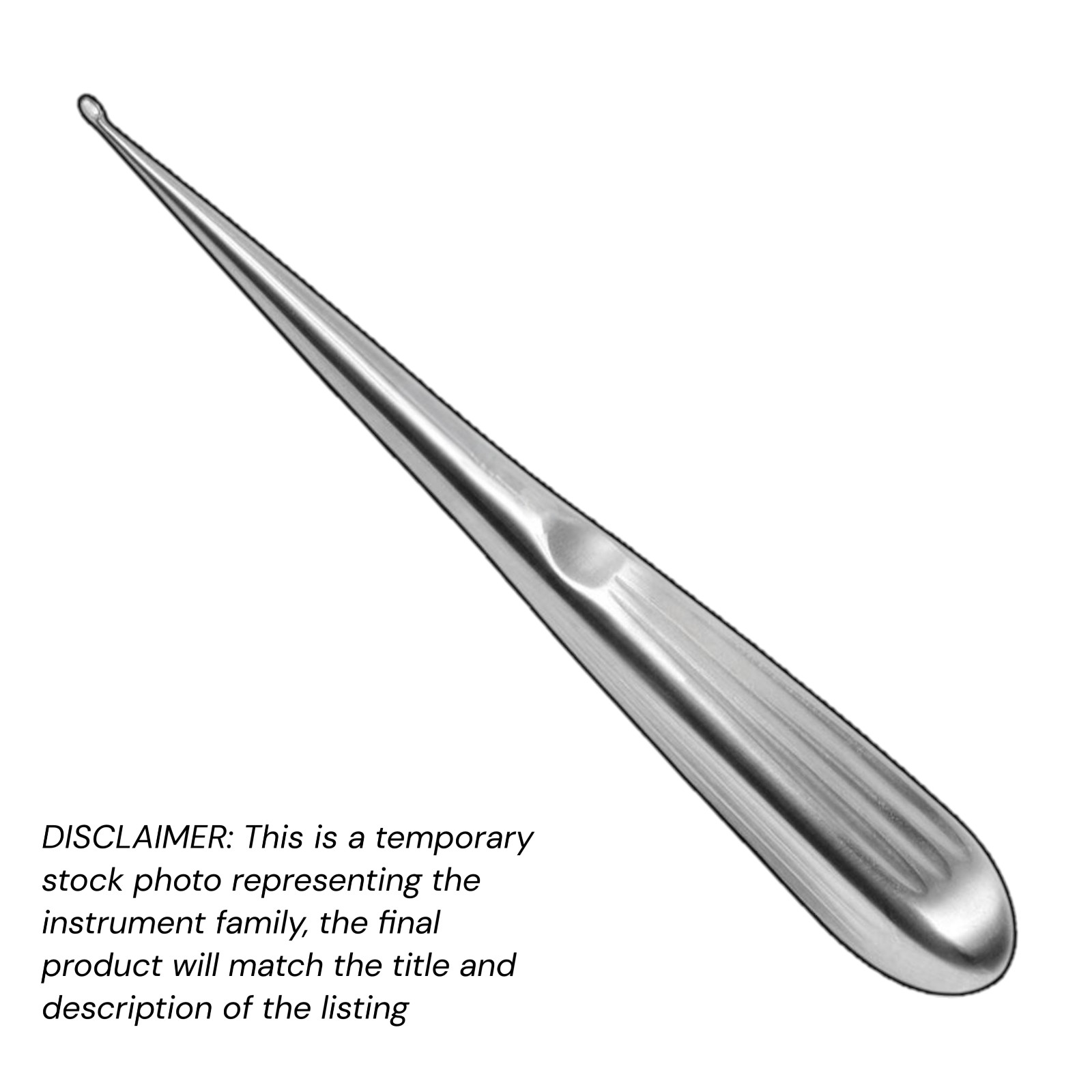 Set of 5 Hibbs-Spratt Spinal Curettes, 8″, Oval Cup, Size 0 (2.5×4 mm), Premium