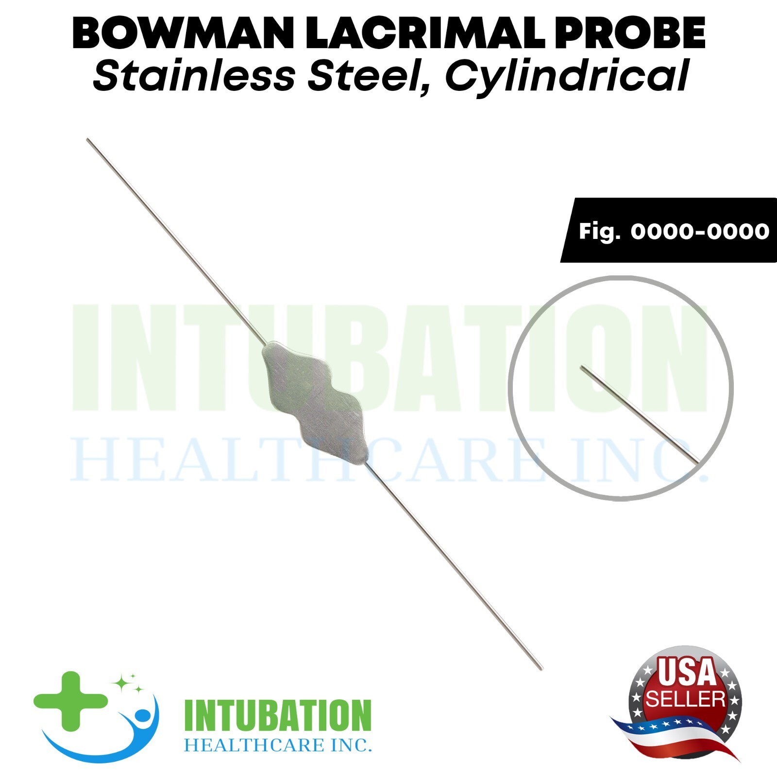 Bowman Lacrimal Probe Fig. 0000-0000 5” Surgical Dental Ophthalmic Instruments
