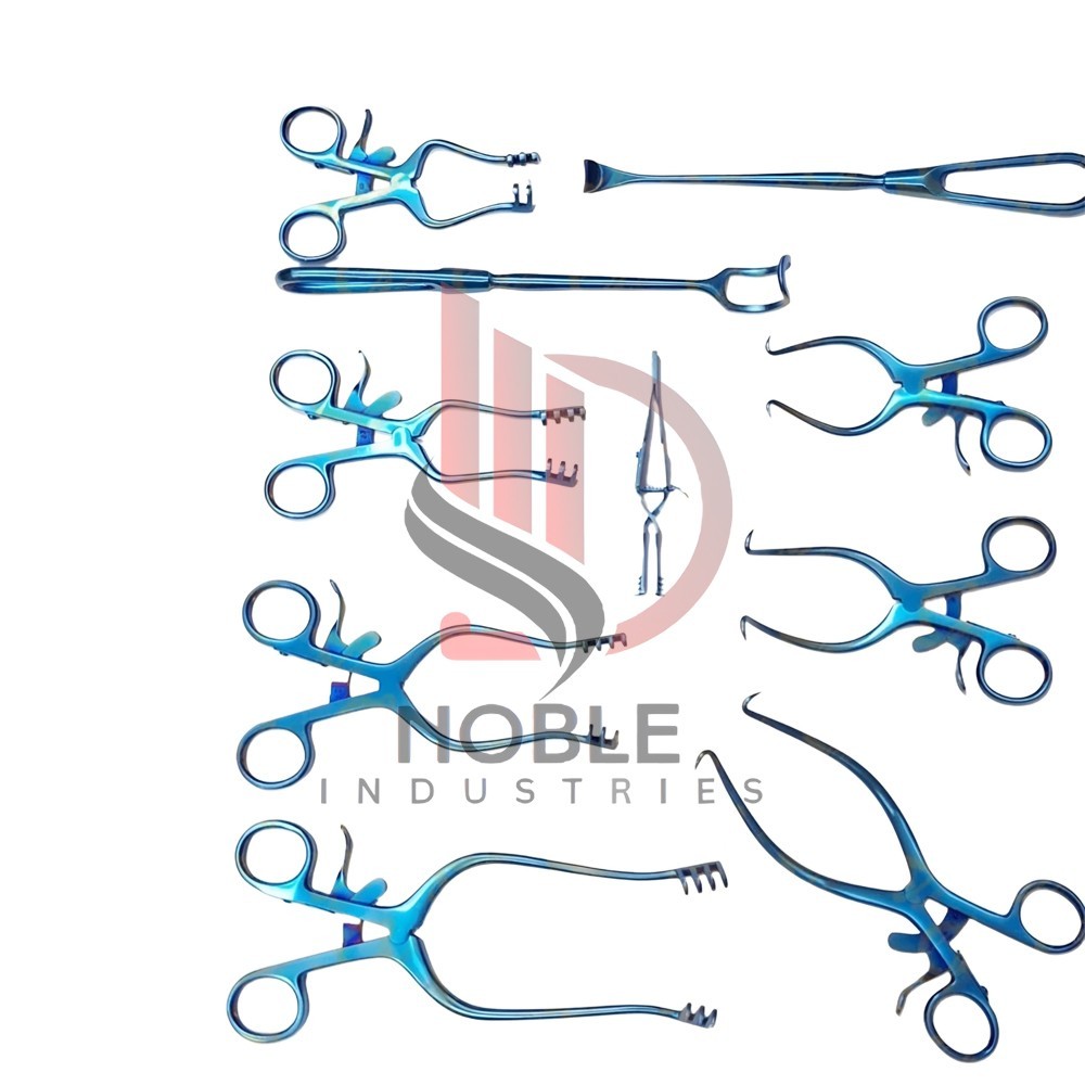 Surgical Veterinary Retractors Weitlaner Gelpi Instruments Blue Set of 10Pcs