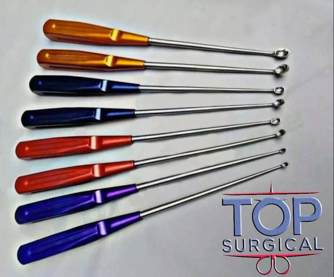 American Rainbow Cervical Curettes Orthopedic Spine Surgery Instruments Set 8Pcs