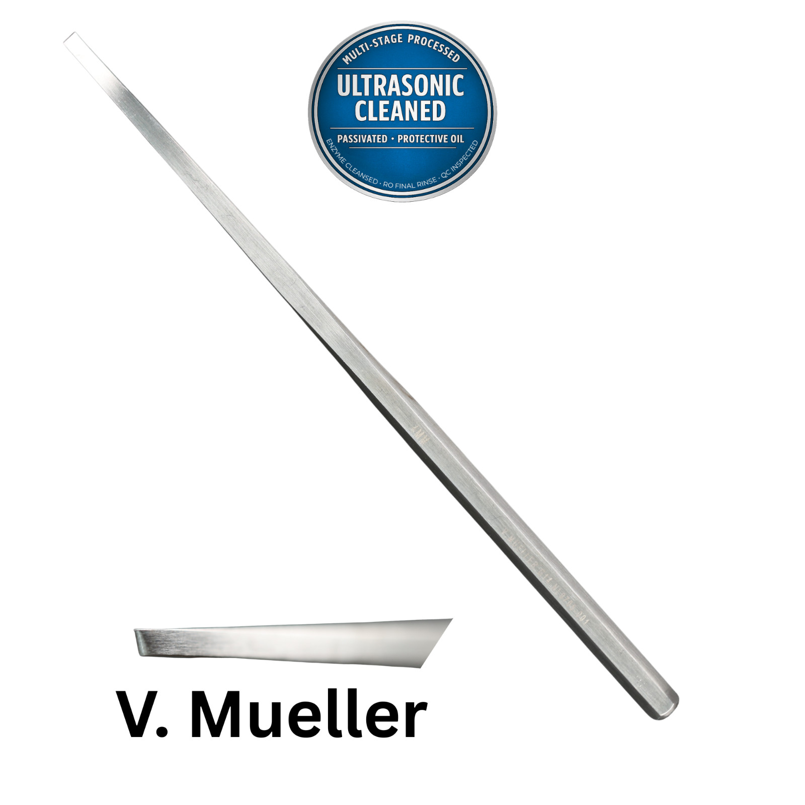 V Mueller NL9705-001 McCulloch Osteotome, 4mm Wide Blade, Straight, 8.5″