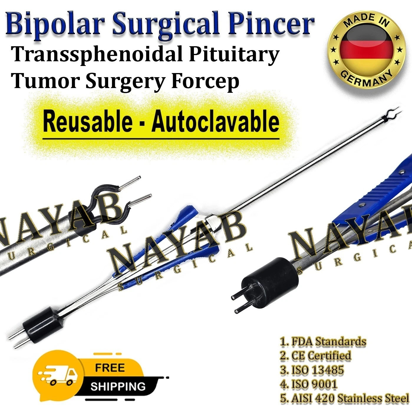 Bipolar Surgical Pincer – Transsphenoidal Pituitary Tumor Surgery Forcep & Cable