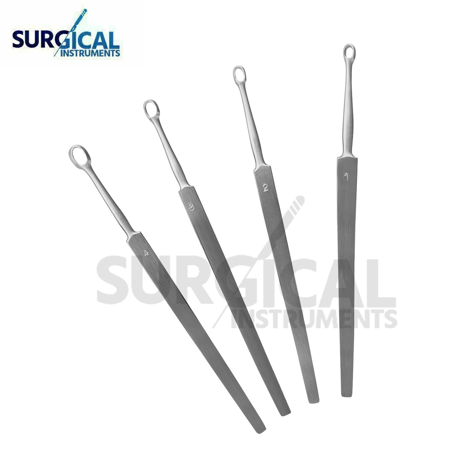4 Pcs Fox Dermal Curette Surgical ENT Instruments 5.5″ Dermatology German Grade